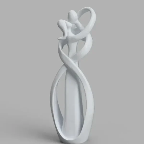 3D printed infinity love sculpture showing number 8 design with embracing figures, perfect for wedding decor