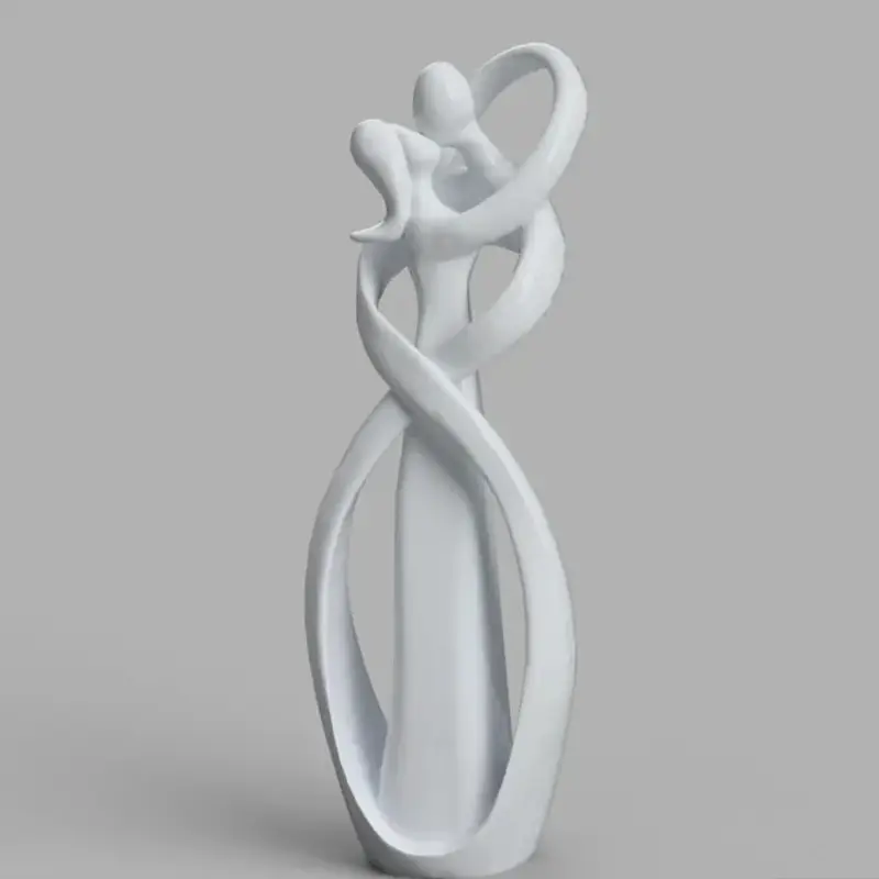 3D printed infinity love sculpture showing number 8 design with embracing figures, perfect for wedding decor