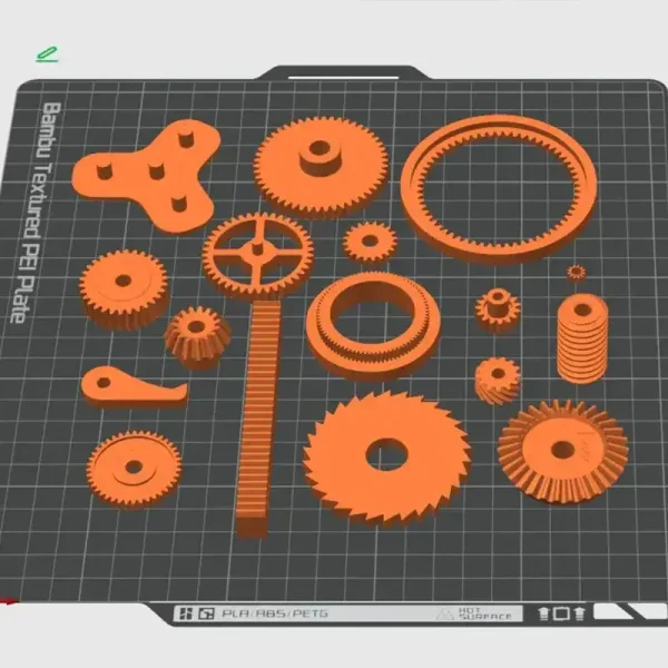 Detailed view of precision 3D printed industrial components showcasing complex designs for B2B clients