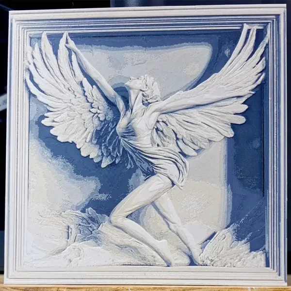 Celestial angel relief designed for B2B clients, perfect for hotels, offices, and spiritual spaces