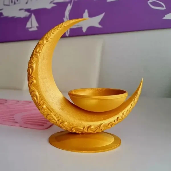Close-up view of Ramadan festive snack bowl highlighting detailed designs for B2B client applications