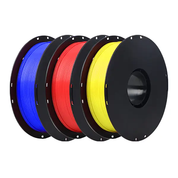 PLA-ABS-PETG-filament-comparison-spools-printed-samples-yuesun-3d
