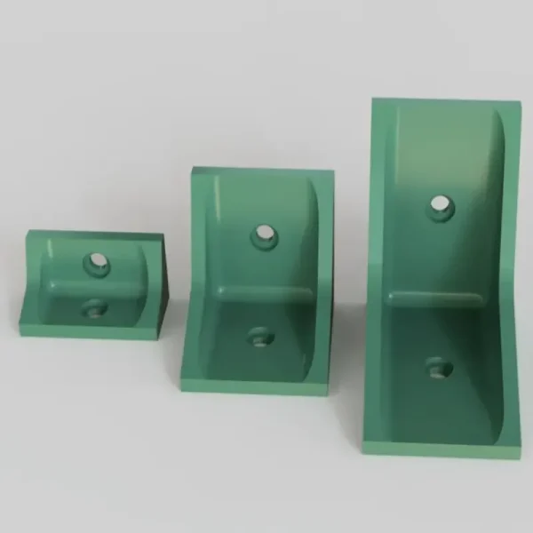 Detailed view of structural corner supports showing mounting holes and reinforced design