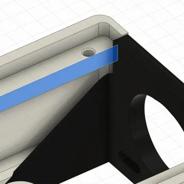 3D printed motor mounting bracket showing triangular support structure for B2B clients