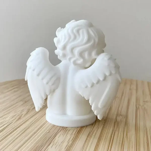 Detailed view of slumbering cherub ornament showing delicate features for B2B client applications