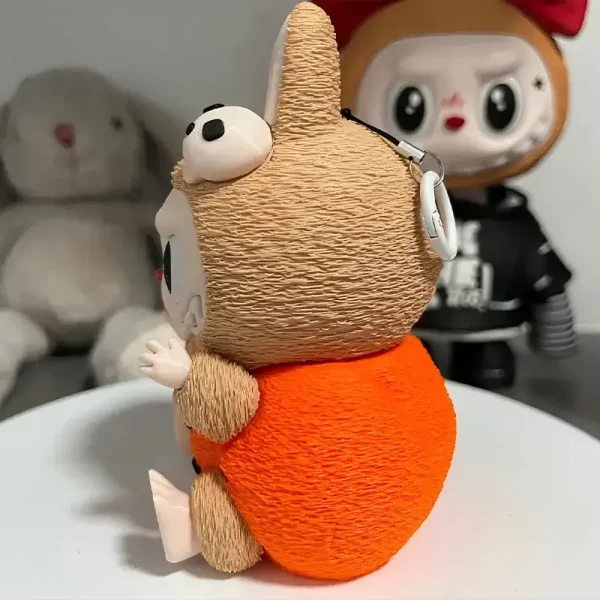 Close-up of premium 3D printed Labubu figure showcasing pumpkin costume design and facial details for B2B clients