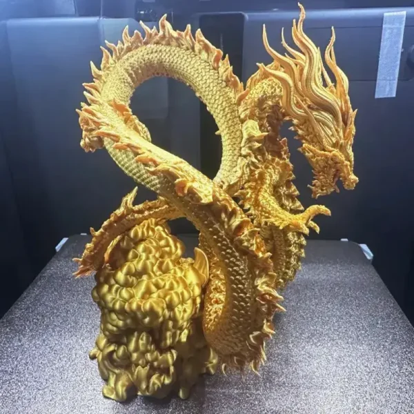Premium 3D printed Chinese dragon sculpture with traditional symbolism, ideal for corporate gifting and luxury decor