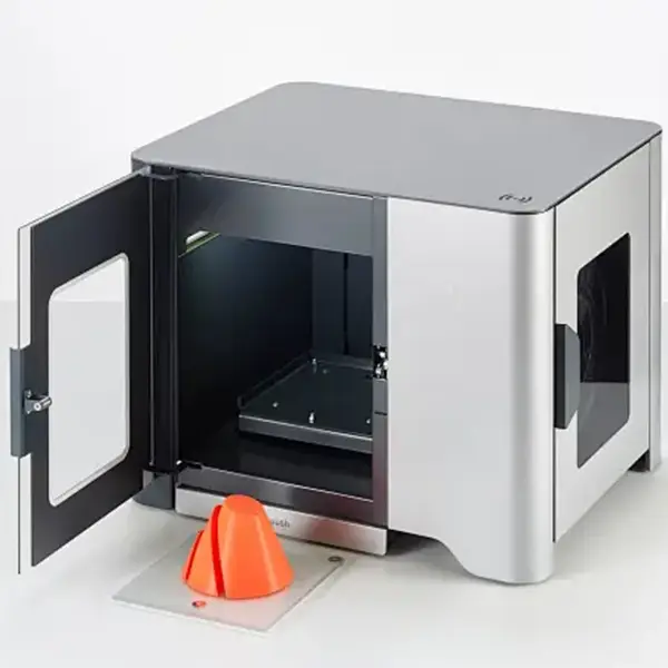 A close-up shot of a digital caliper measuring a critical dimension on a white Nylon 3D printed part, showing a reading of 10.01mm, demonstrating the achieved precision.